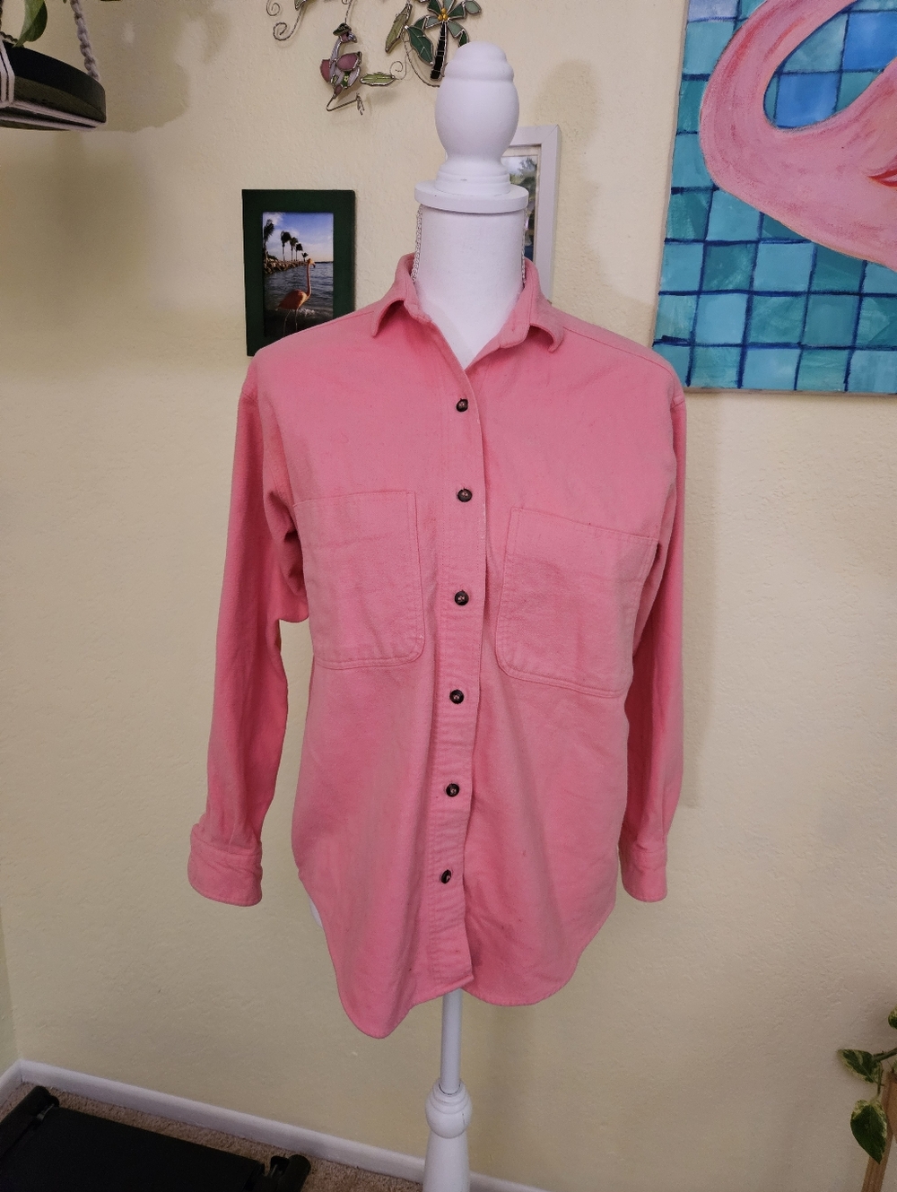 Patagonia Coral Pink Button-Up Shirt Sz Small